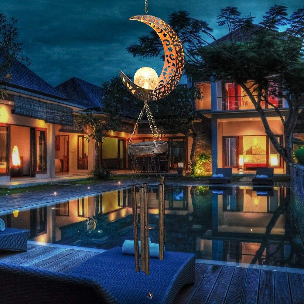 Creasent Moon Solar Wind Chimes