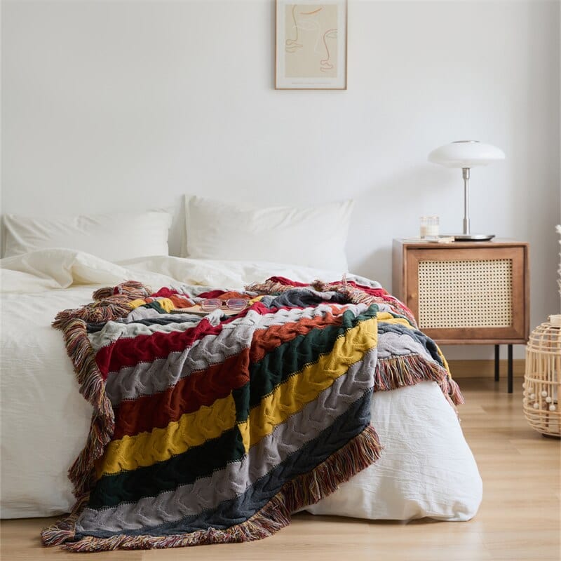 Crochet Contrast Color Blanket