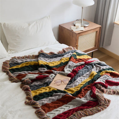 Crochet Contrast Color Blanket