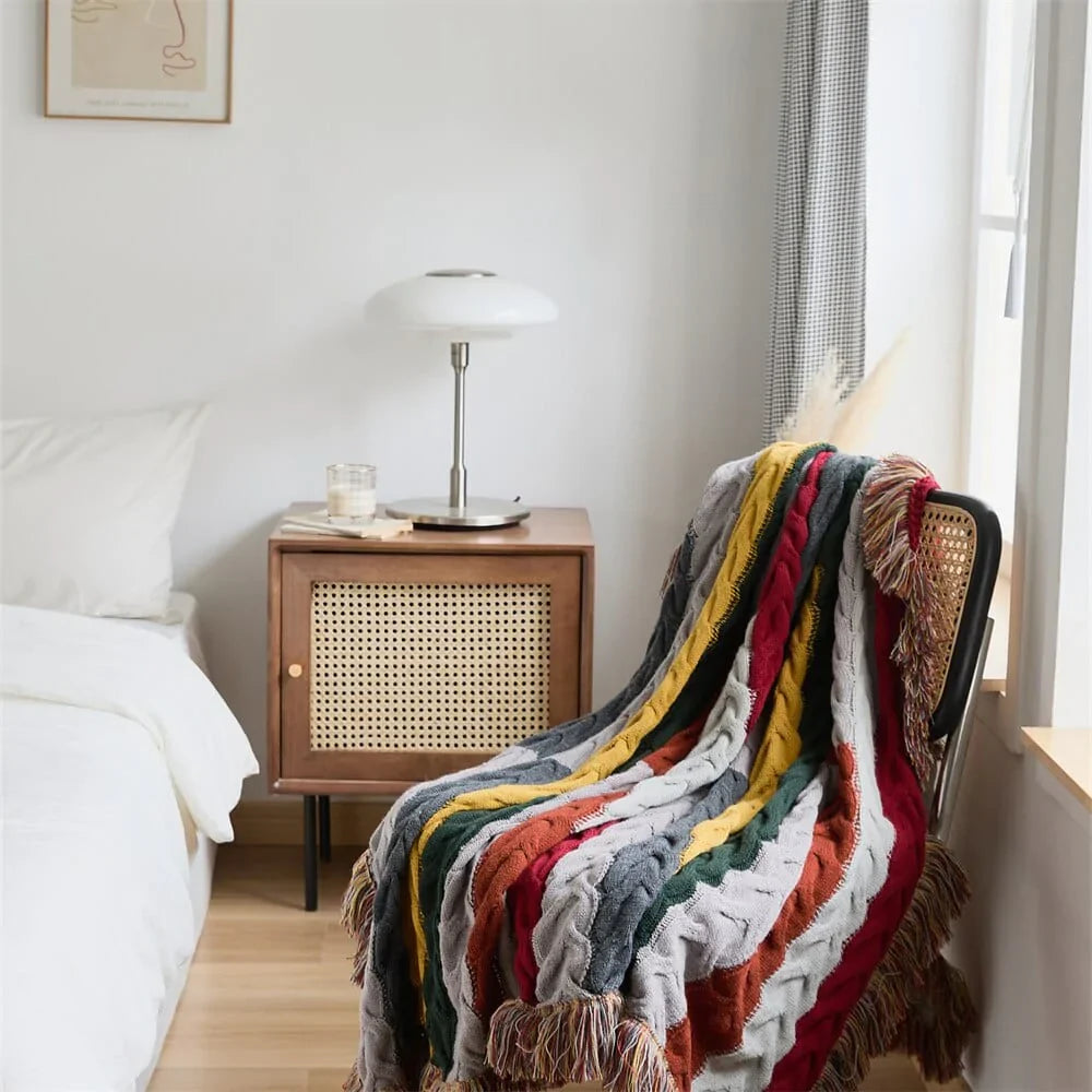 Crochet Contrast Color Blanket