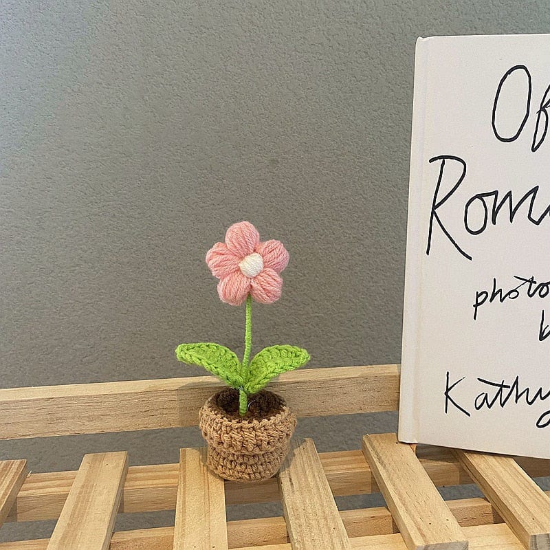 Crochet Knit Potted Flowers