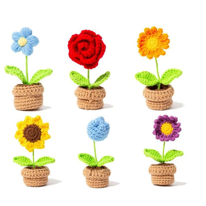 Crochet Knit Potted Flowers