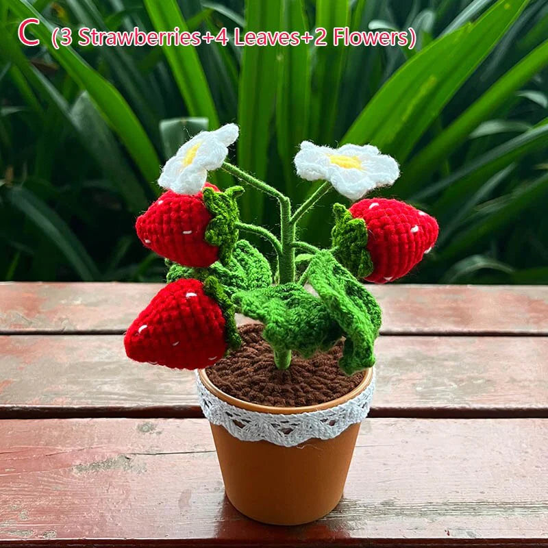 Crochet Mini Strawberry Plant