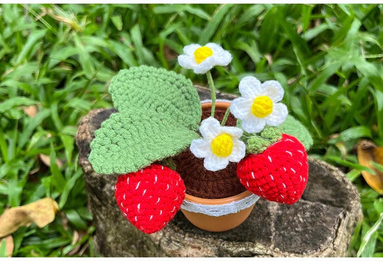 Crochet Mini Strawberry Plant