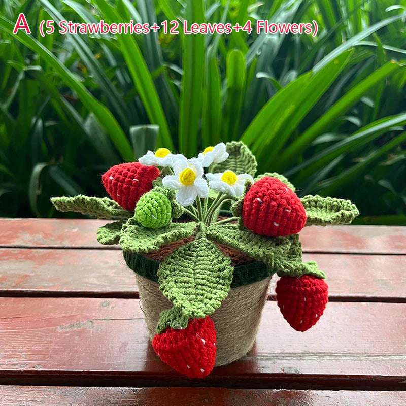 Crochet Mini Strawberry Plant