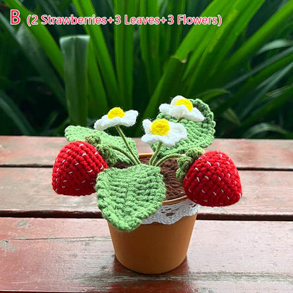 Crochet Mini Strawberry Plant