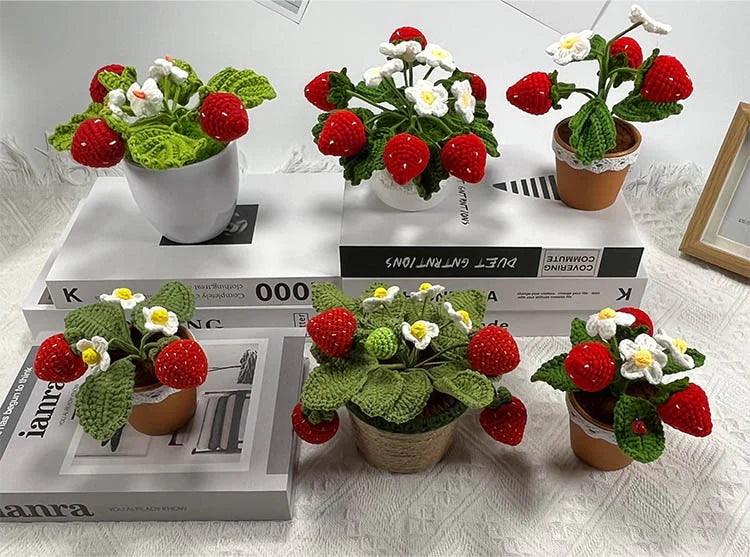 Crochet Mini Strawberry Plant