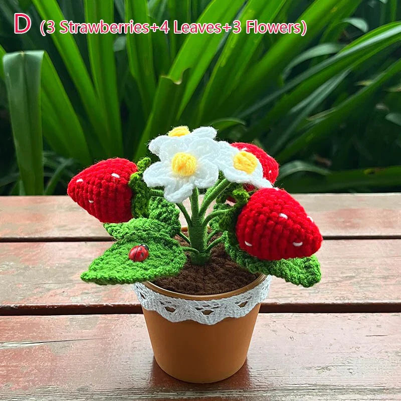 Crochet Mini Strawberry Plant