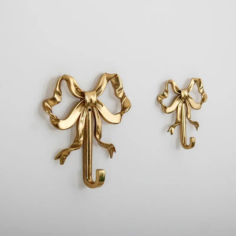 Coquette Brass Bow Wall Hook metal hook robe hook wall key holder