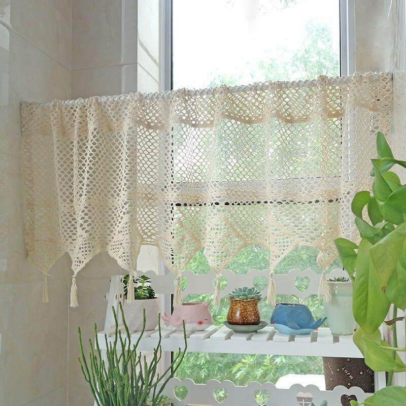 Crocheted Hollow Half Curtain