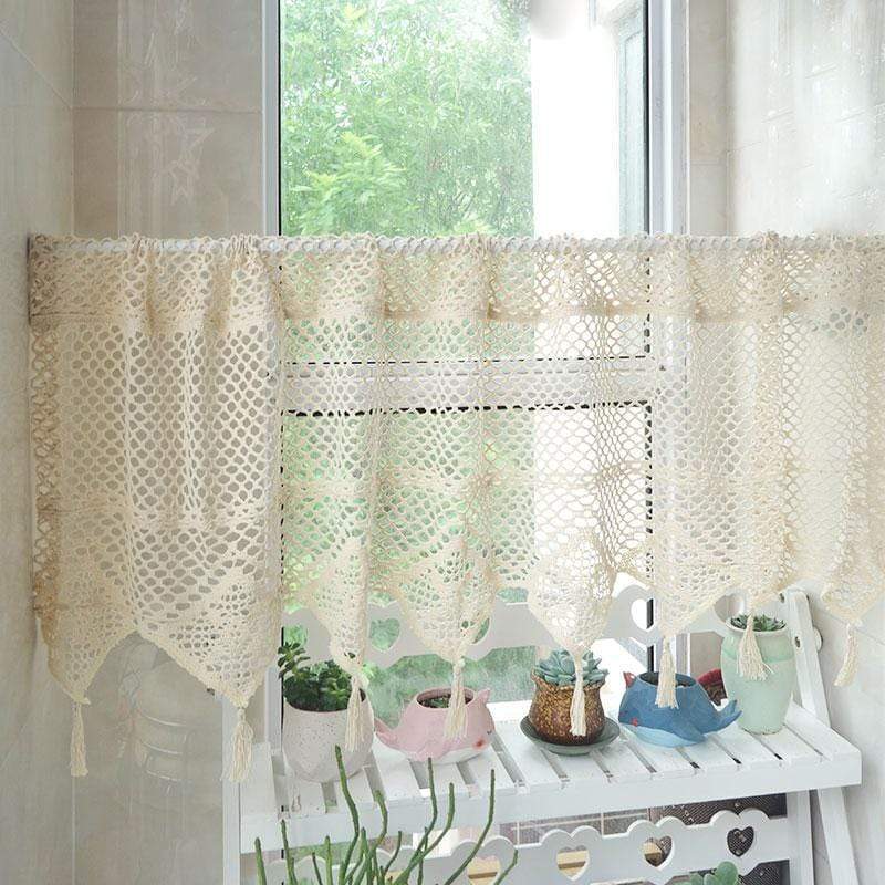 Crocheted Hollow Half Curtain