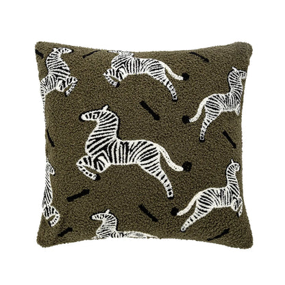 Zebra Embroidery Sofa Pillowcase