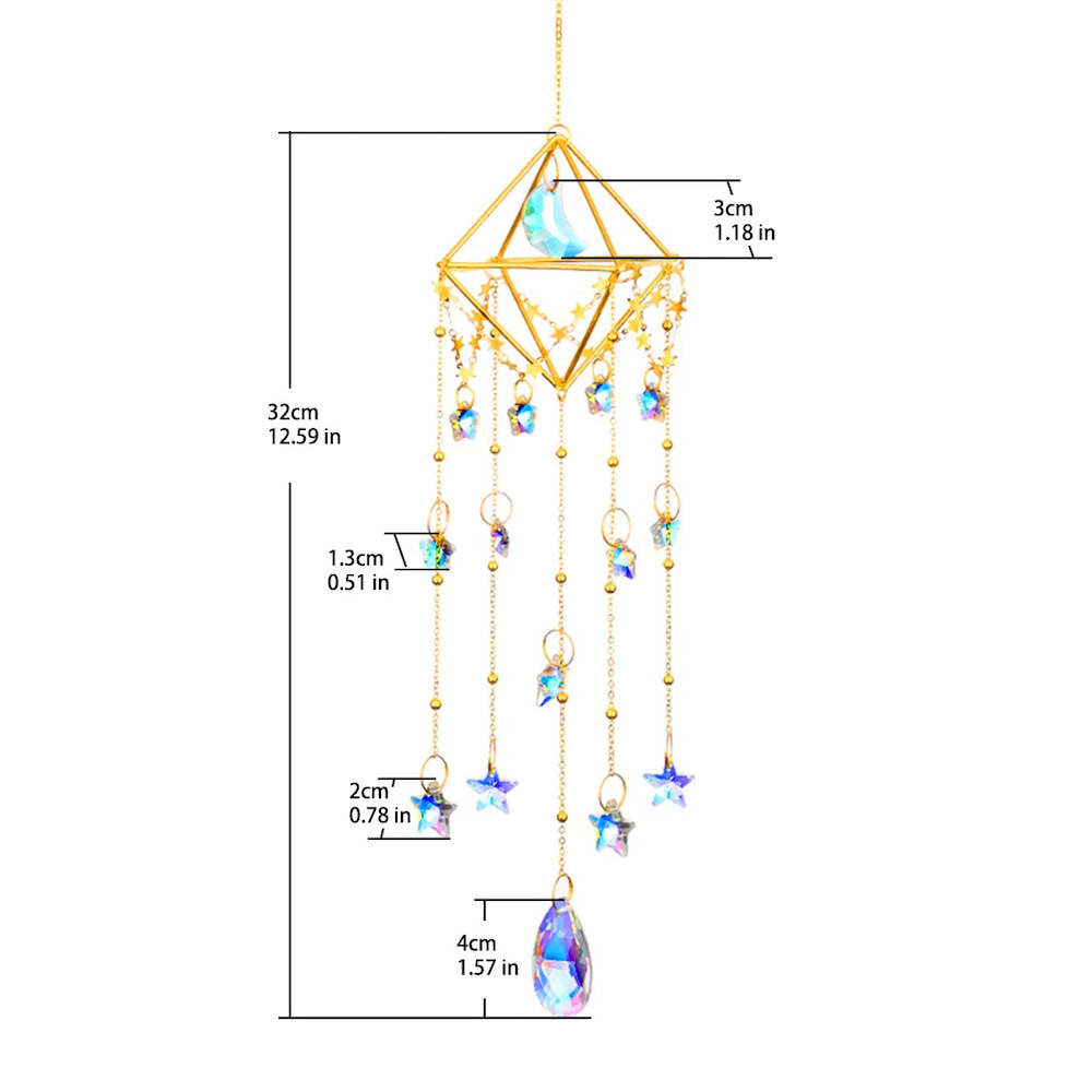 Stars & Moon Crystal Suncatcher AESTHETIC_Fairycore AESTHETIC_Witchcore light catcher lightcatcher SUB CATEGORY_Suncatchers sun catcher