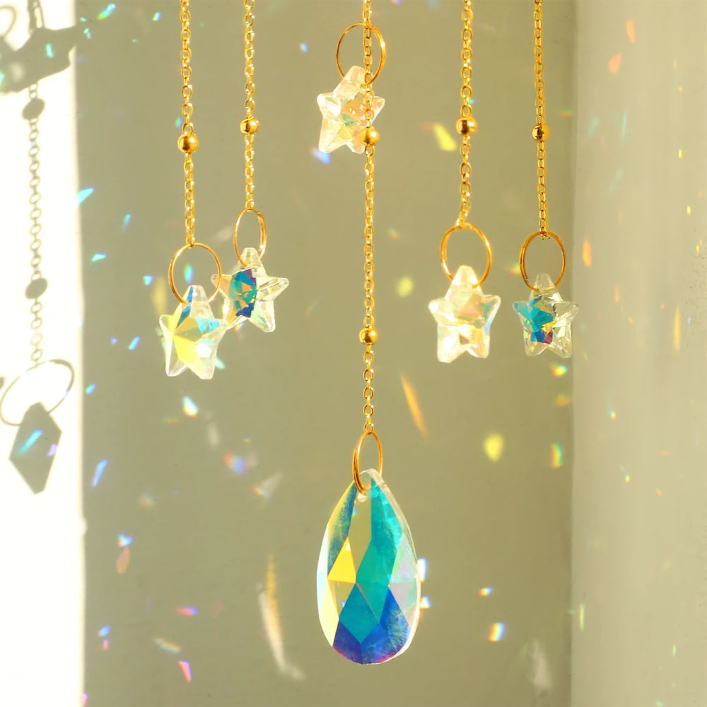 Stars & Moon Crystal Suncatcher AESTHETIC_Fairycore AESTHETIC_Witchcore light catcher lightcatcher SUB CATEGORY_Suncatchers sun catcher