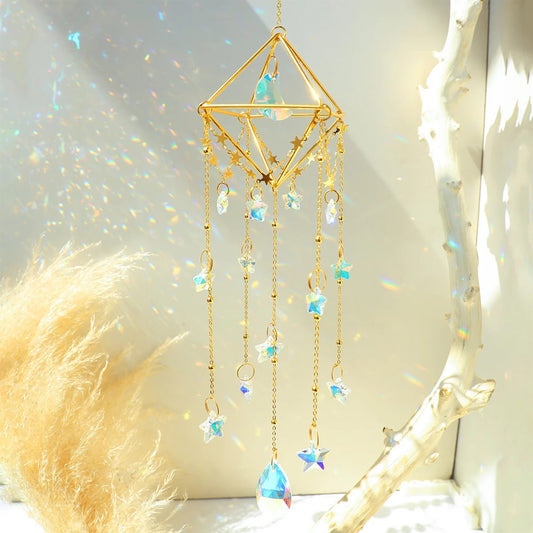 Stars & Moon Crystal Suncatcher AESTHETIC_Fairycore AESTHETIC_Witchcore light catcher lightcatcher SUB CATEGORY_Suncatchers sun catcher