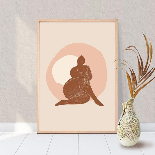 Curvy Woman Line Wall Art Canvas