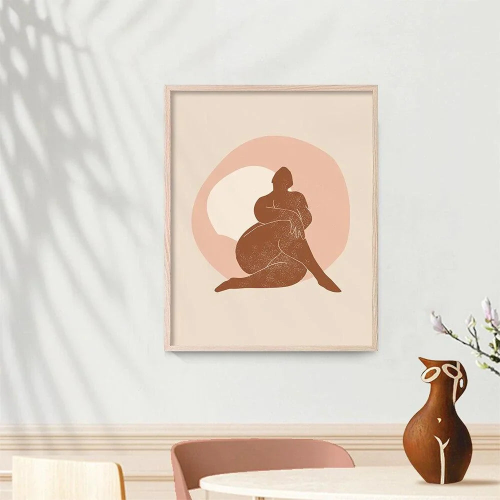 Curvy Woman Line Wall Art Canvas