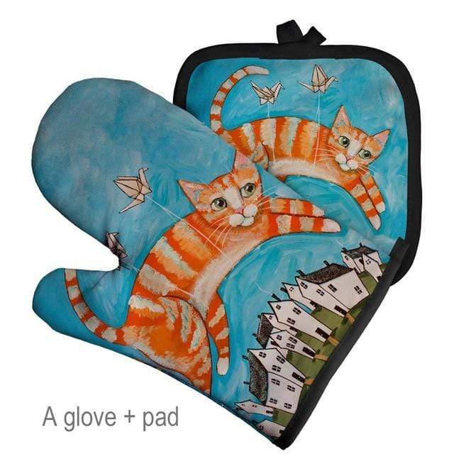 Cute Cat Oven Mitts