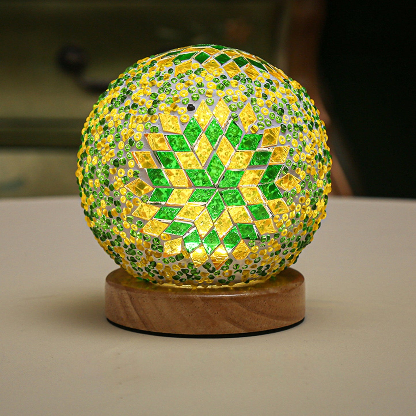 Mosaic Glass Ball Night Lamp