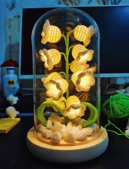 DIY Handwoven Crochet Lily Of The Valley Night Lamp