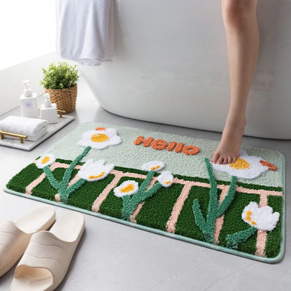 Daisies Blossom Bath Mat