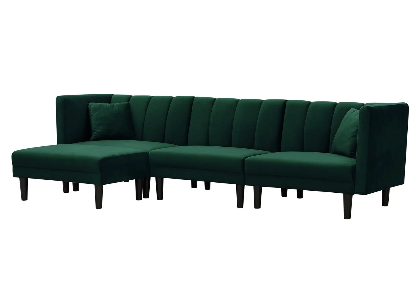 Dark Green Velvet Double-Sided Sofa Bed