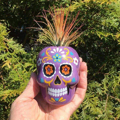 Day of the Dead Sugar Skull Flower Pot