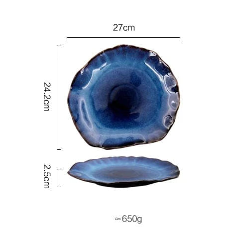 Deep Blue Irregular Flat Plate