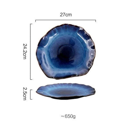 Deep Blue Irregular Flat Plate