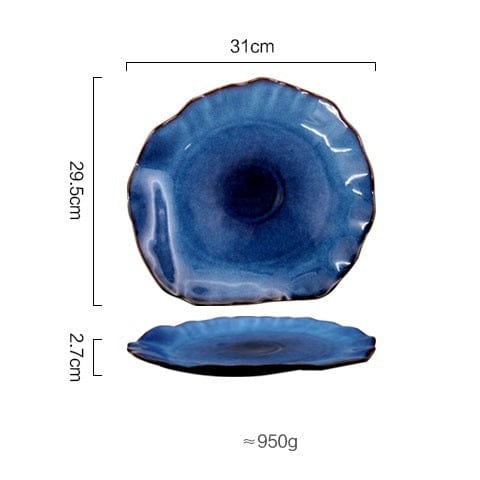 Deep Blue Irregular Flat Plate