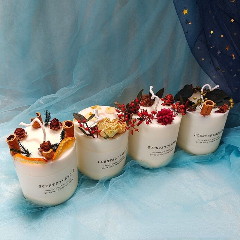 Dried Flowers Pillar Scented Candles