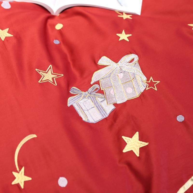 Egyptian Cotton Christmas Stars Duvet Cover Set