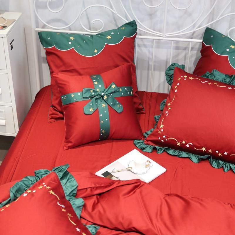 Egyptian Cotton Christmas Stars Duvet Cover Set