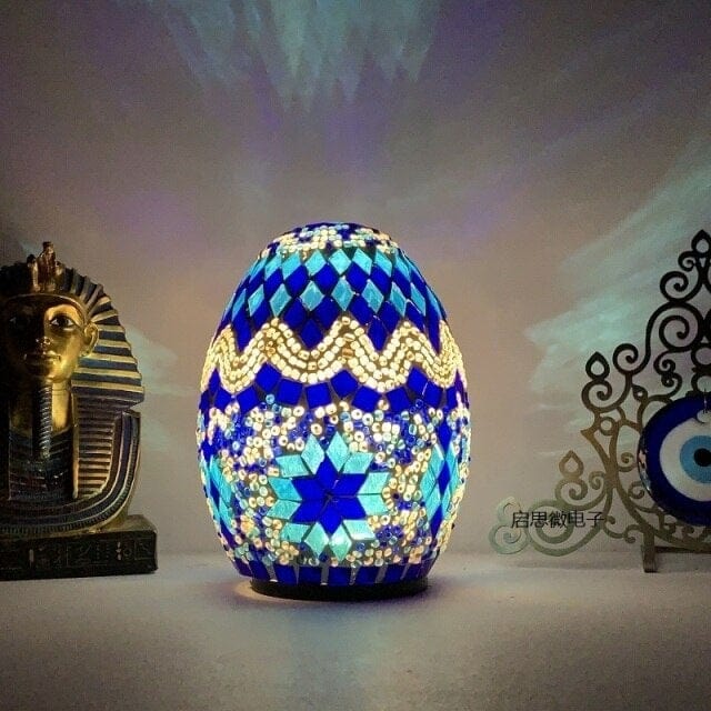 Lampe en mosaïque turque rose - Décoration bohème en vitrail fait main - France Lampe en mosaïque turque rose - Décoration bohème en vitrail fait main - France