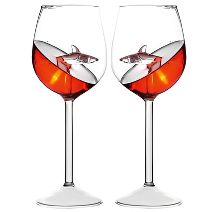 Elegant Crystal Shark Glass