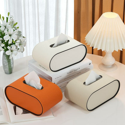 Elegant Leather Tissue Box Cover