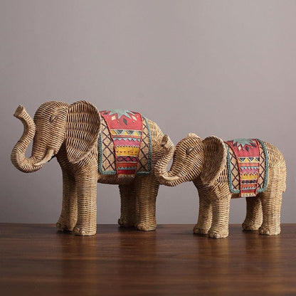 Elephant Rattan Statue