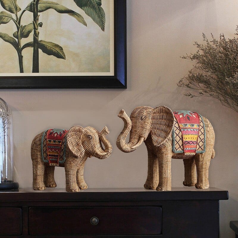 Elephant Rattan Statue