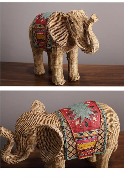 Elephant Rattan Statue