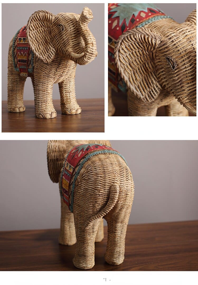 Elephant Rattan Statue