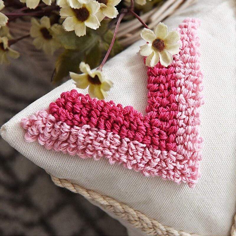 Embroidered Pink Cushion Covers