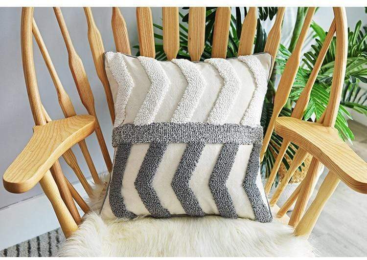 Embroidered Zig Zag Cushion Cover