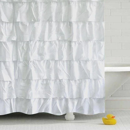 Emilia Ruffled Semi Sheer Shower Curtain