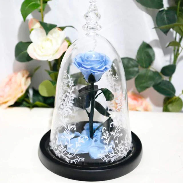 Eternal Rose In Glass Dome with LED Lights