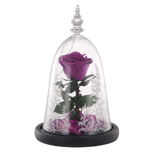 Eternal Rose In Glass Dome with LED Lights