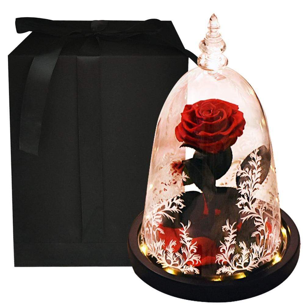 Eternal Rose In Glass Dome with LED Lights