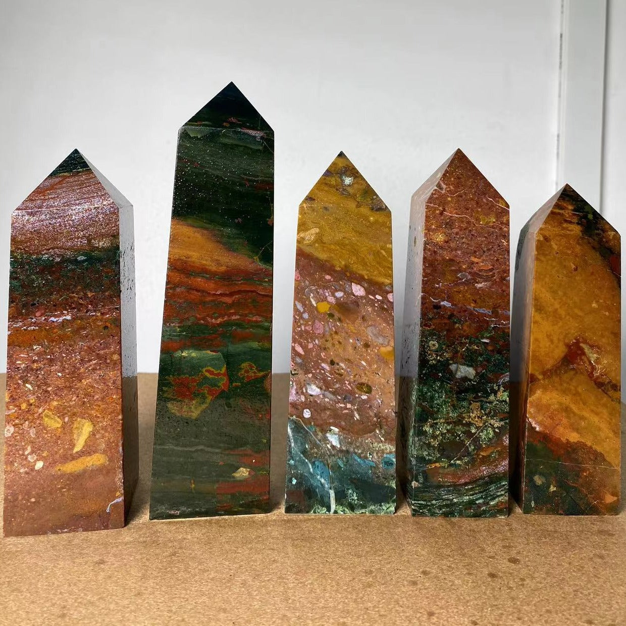 Large Marine Jasper Crystal Tower