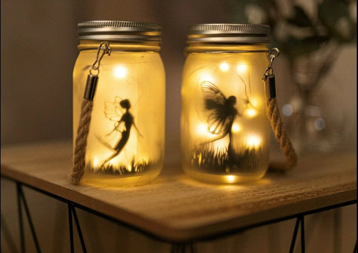 Fairy Mason Jar Solar Lamp fairy jar Fairy Mason Jar Solar Lamp