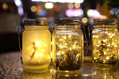 Fairy Mason Jar Solar Lamp fairy jar Fairy Mason Jar Solar Lamp