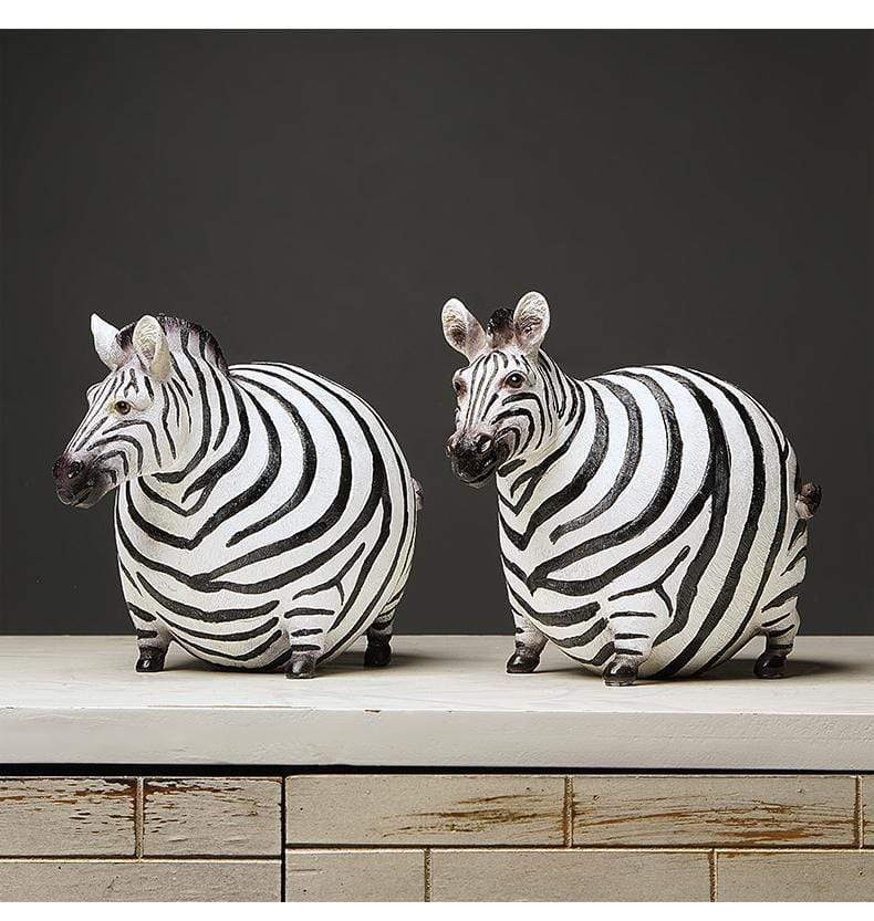 Fat Zebra Statue catching design Figurine Figurines spark zebra